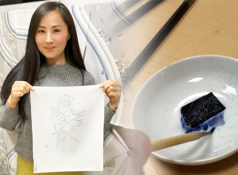 加賀友禅 やわらかで繊細な表現…職人技の秘密を探る 青花で描く下絵挿し体験レポート in京都きもの市場 銀座店