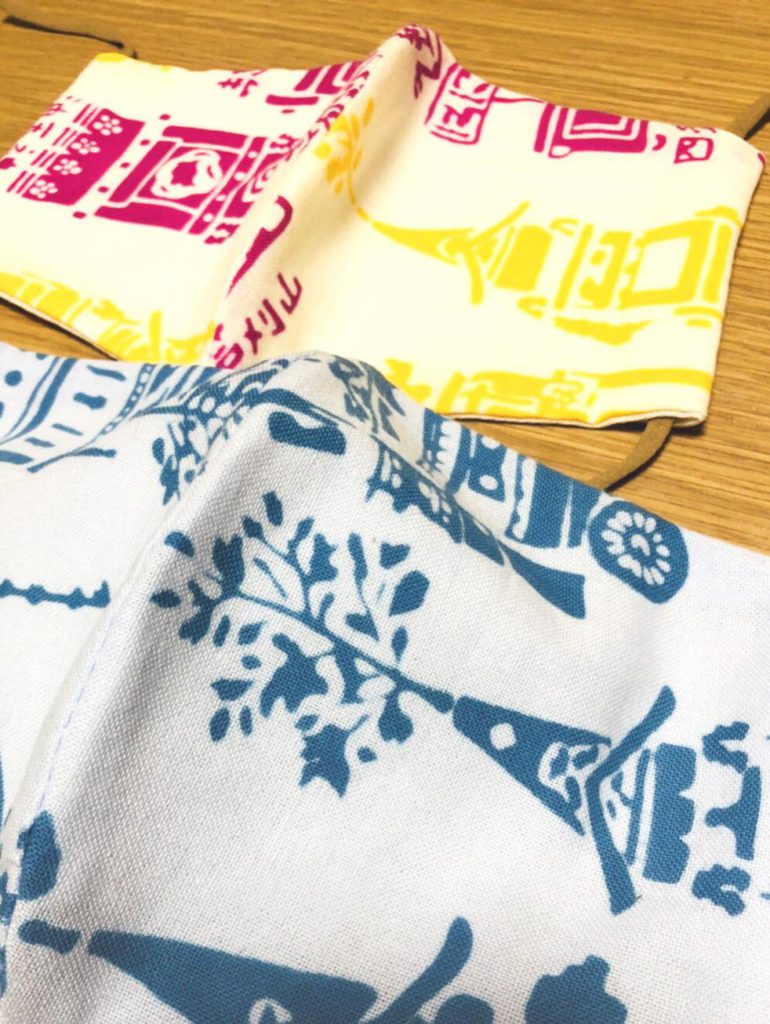 祇園祭の山鉾柄の手づくりマスク