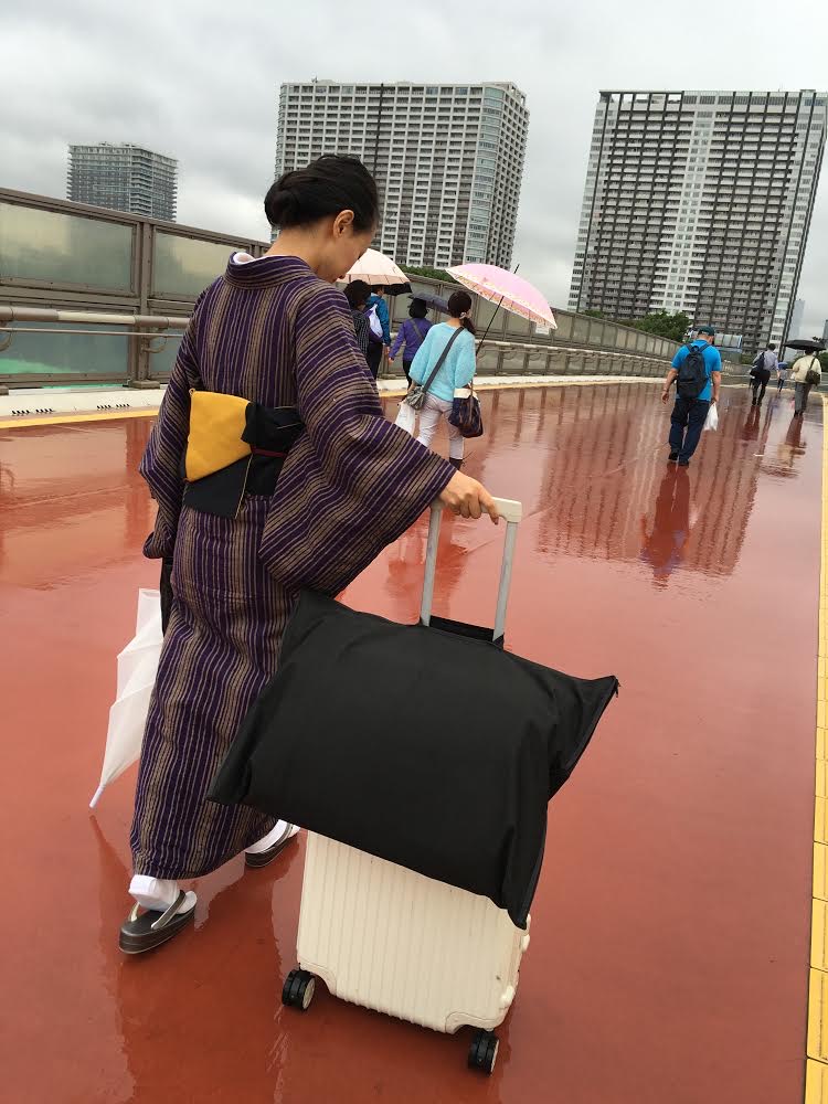 会津木綿の着物でスタイリングのお仕事へ