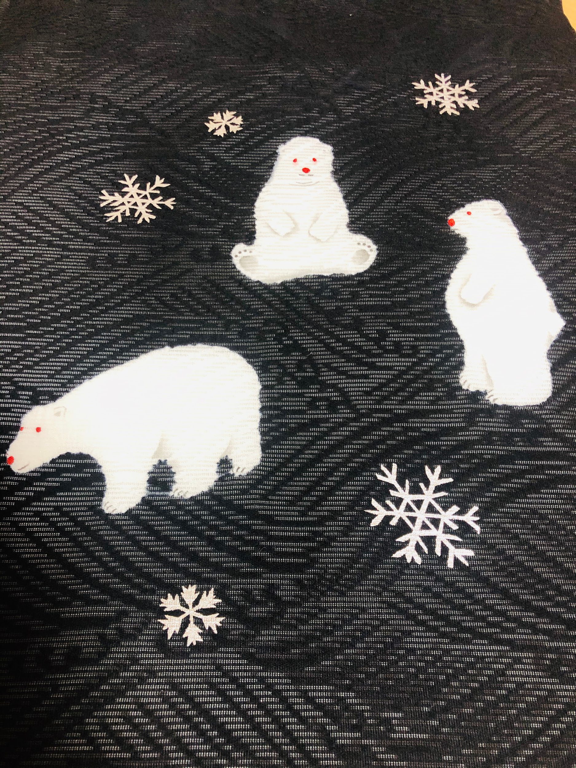 白くまと雪の結晶のお気に入りの絽の帯