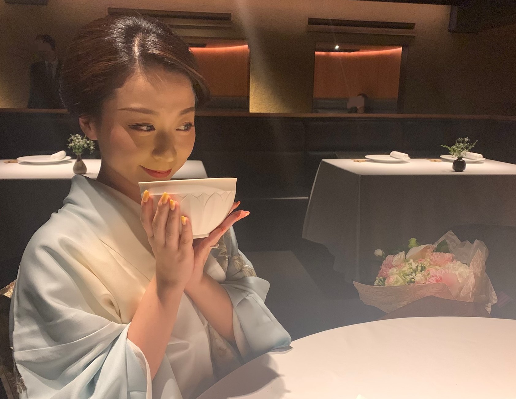 お茶をいただく