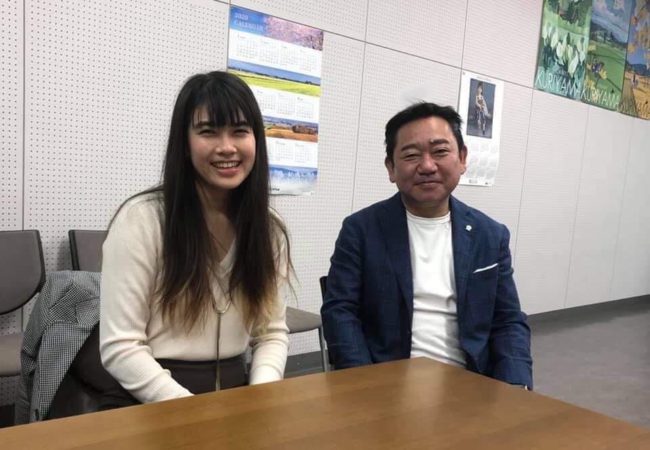 日本政策学校 理事長 上田博和さんと。講義の打ち合わせ