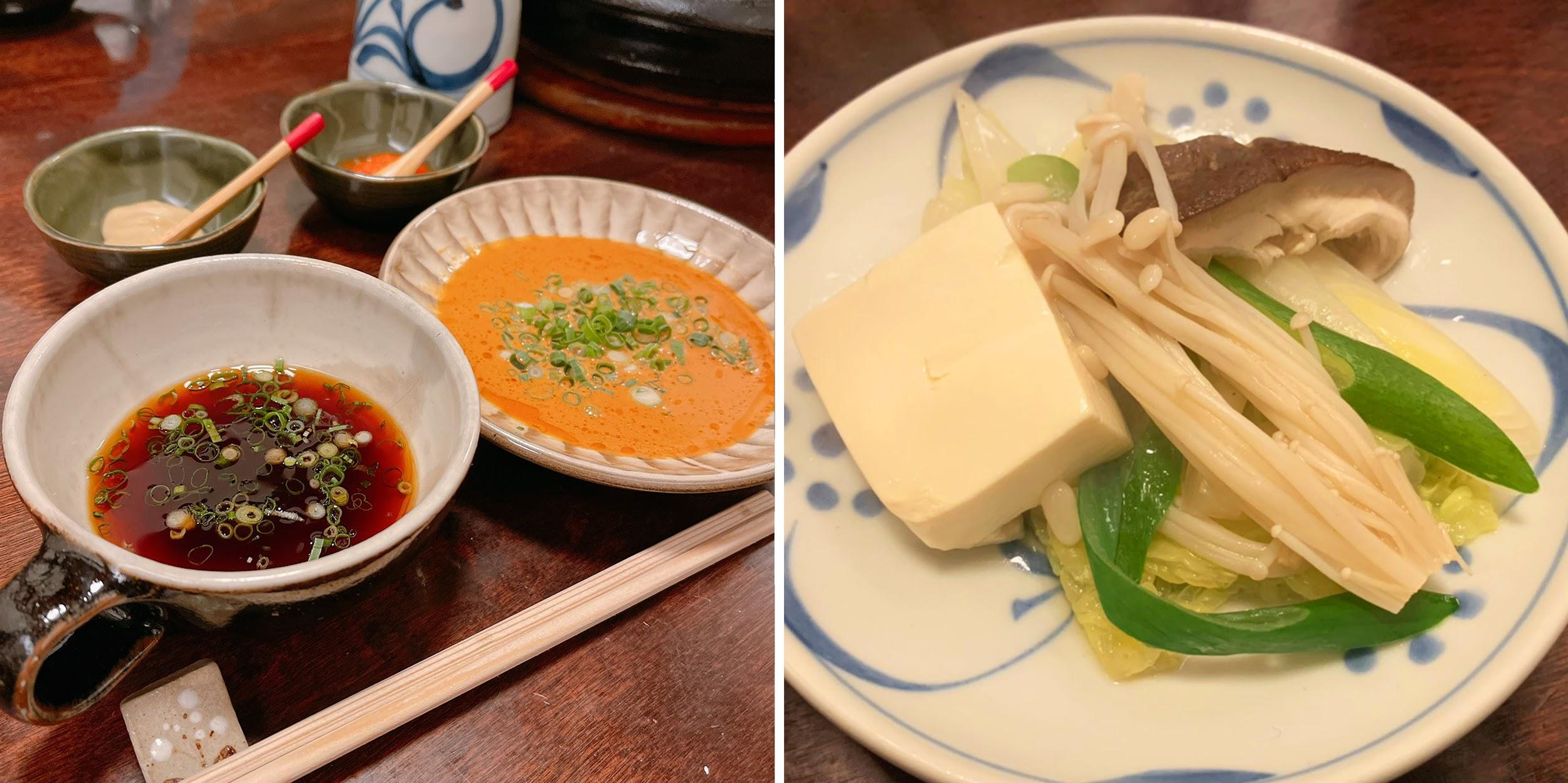 タレは胡麻とポン酢の２種類