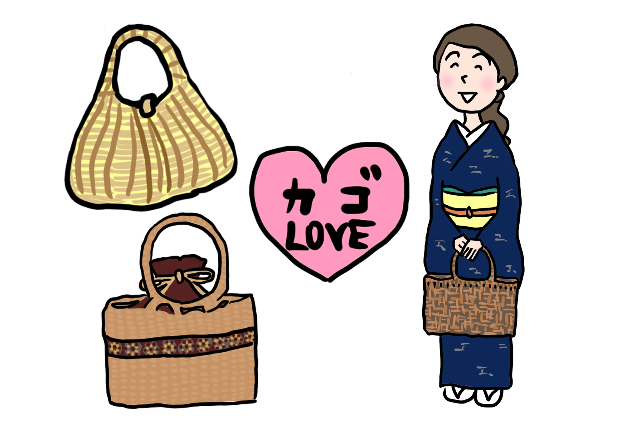 買うなら今!そしてずっと一緒のカゴバッグ 「きくちいまが、今考えるきもののこと」vol.28