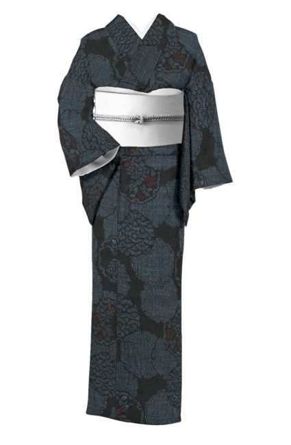 【結城紬】冬着物 ※シワあり 結城紬】冬着物 ※シワあり