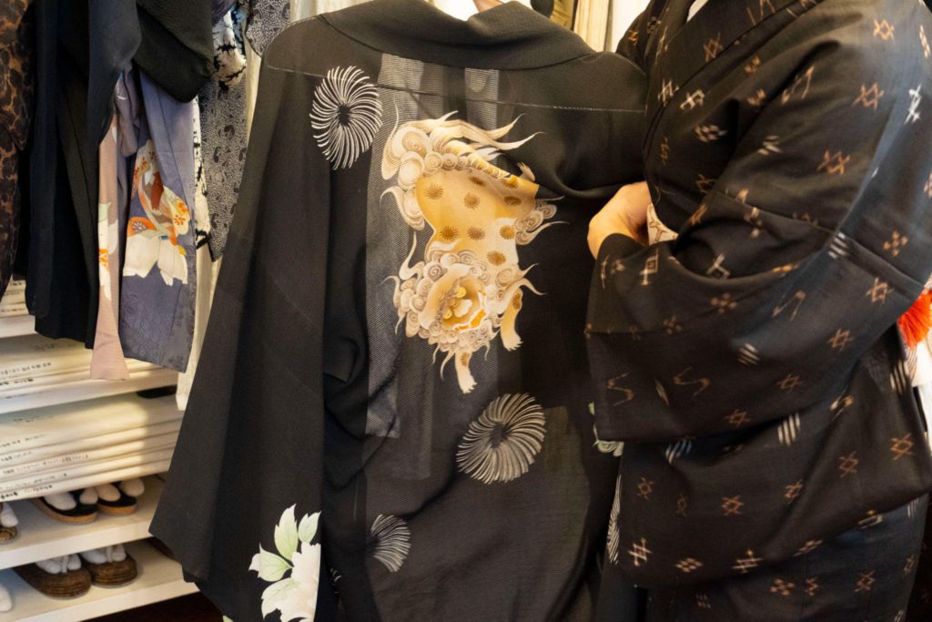 無双羽織で仕立てた道中着