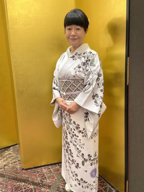 きもの姿1・1級を最高得点で合格してスピーチされた方