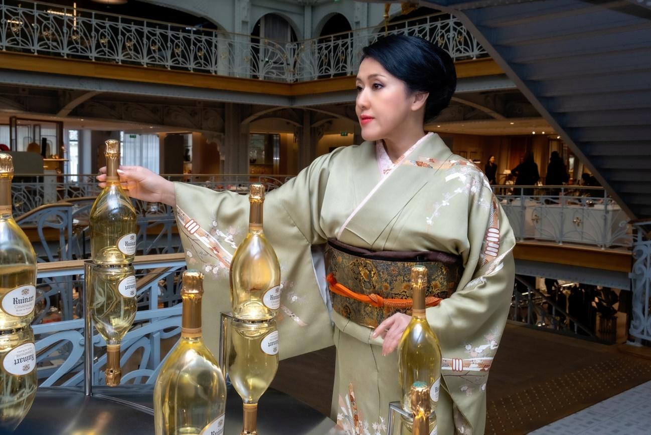 シャンパンのディスプレイ