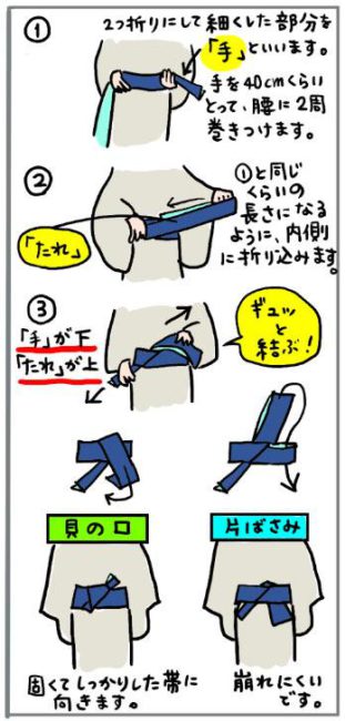 角帯の結び方