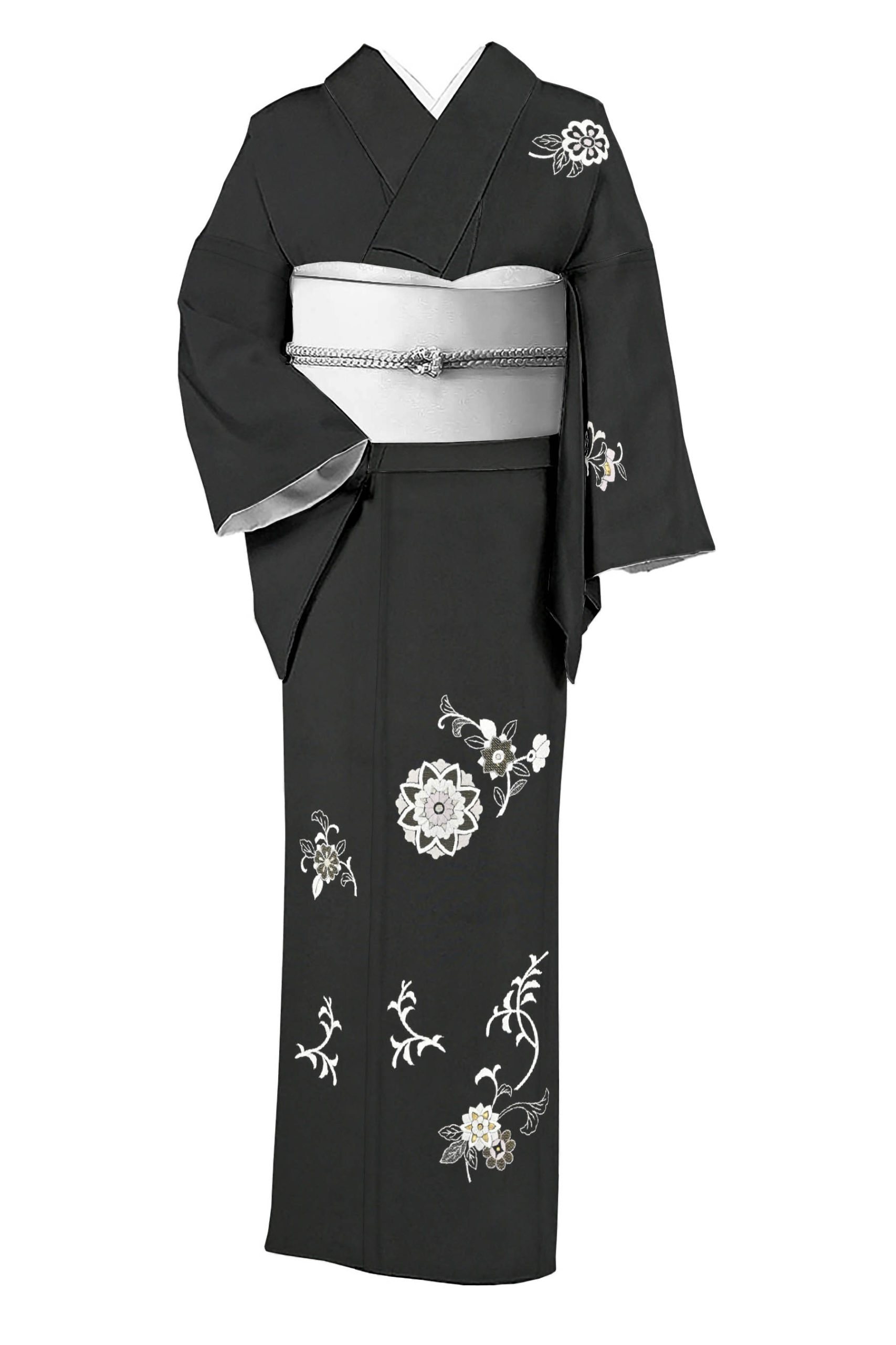 着物：総刺繍付下げ・単衣