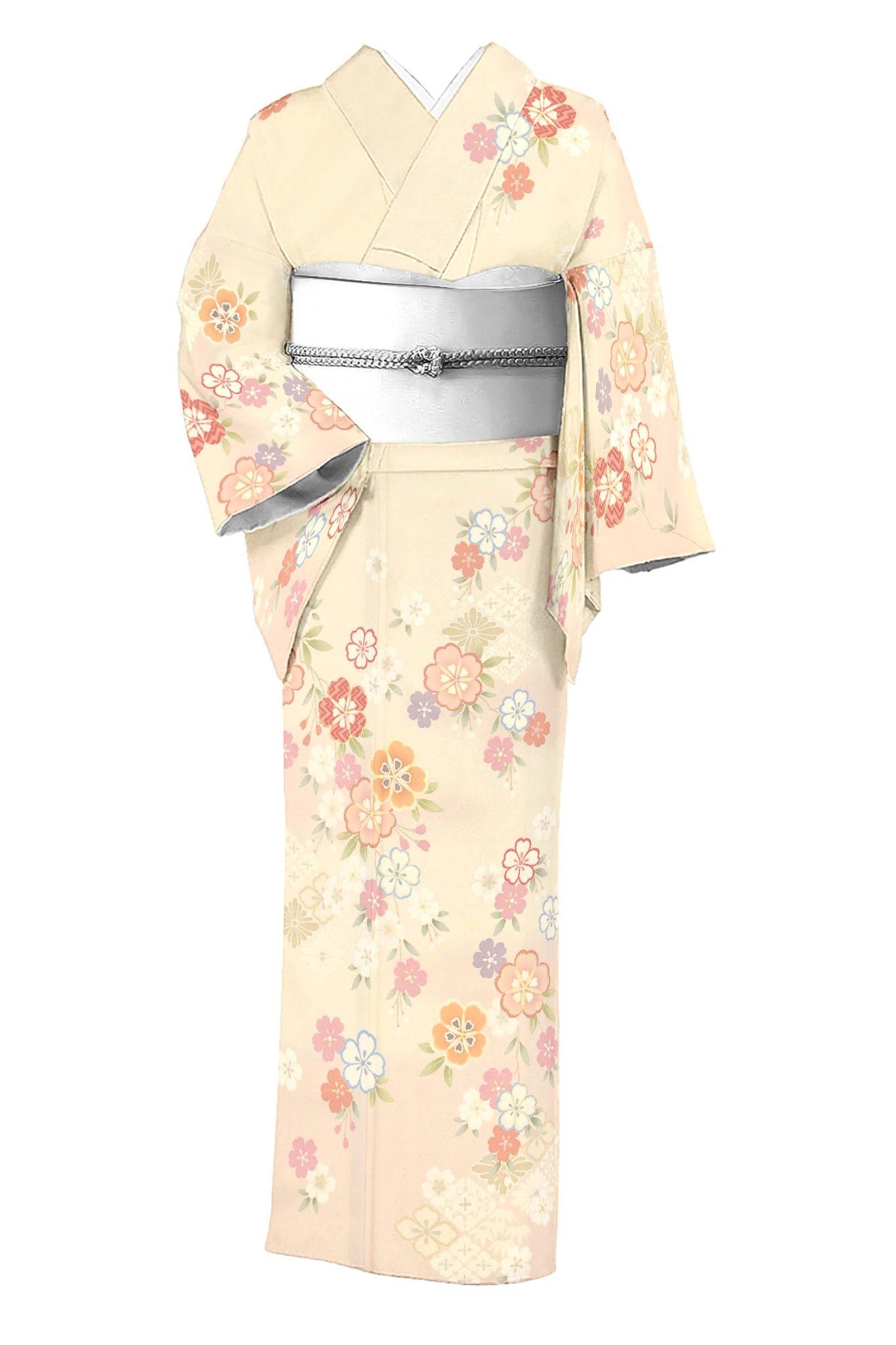 【JAPANSTYLE】 洗える訪問着 「花菱桜文　砥粉色」