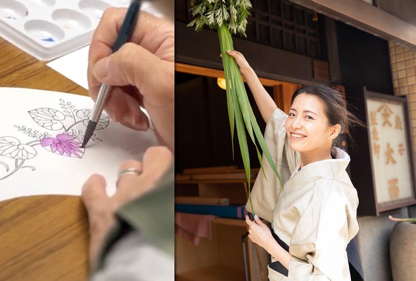 京都有名女将に学ぶ!~京扇子絵付け体験~