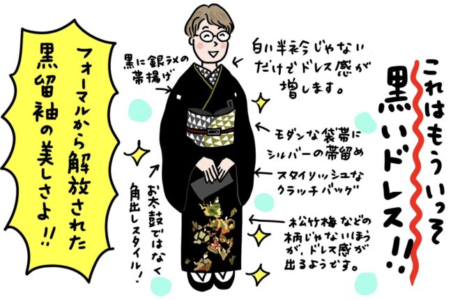 黒留袖をフォーマルから解放する 「きくちいまが、今考えるきもののこと」vol.95