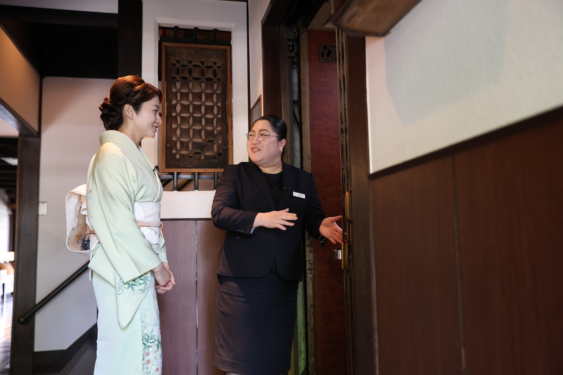 京都で2番目に古いという鮒鶴京都鴨川リゾートのエレベーター