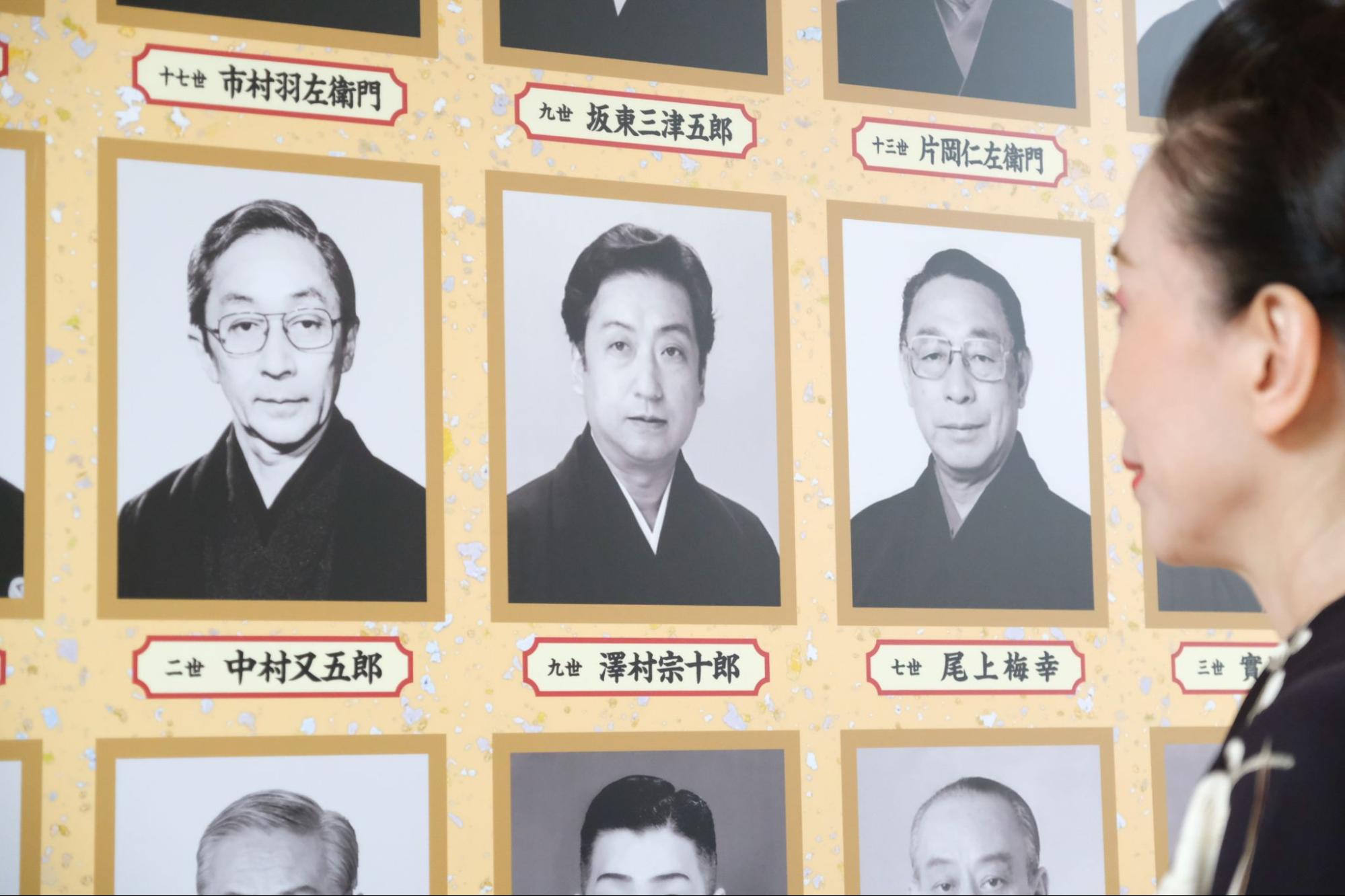 歌舞伎俳優らのパネル