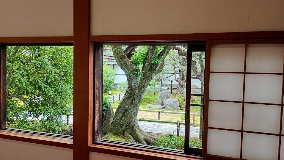 点心をいただく座敷からの眺め
