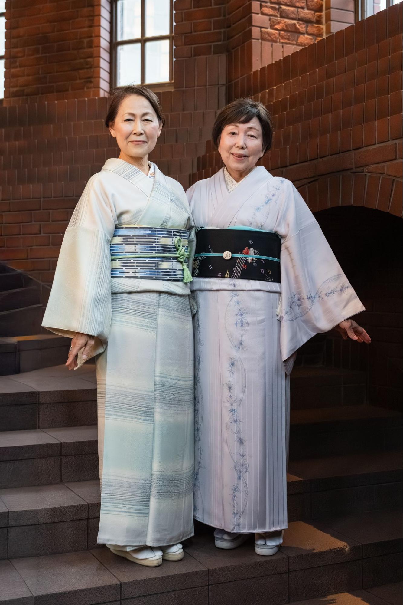 お洒落な半衿コーデのお二人