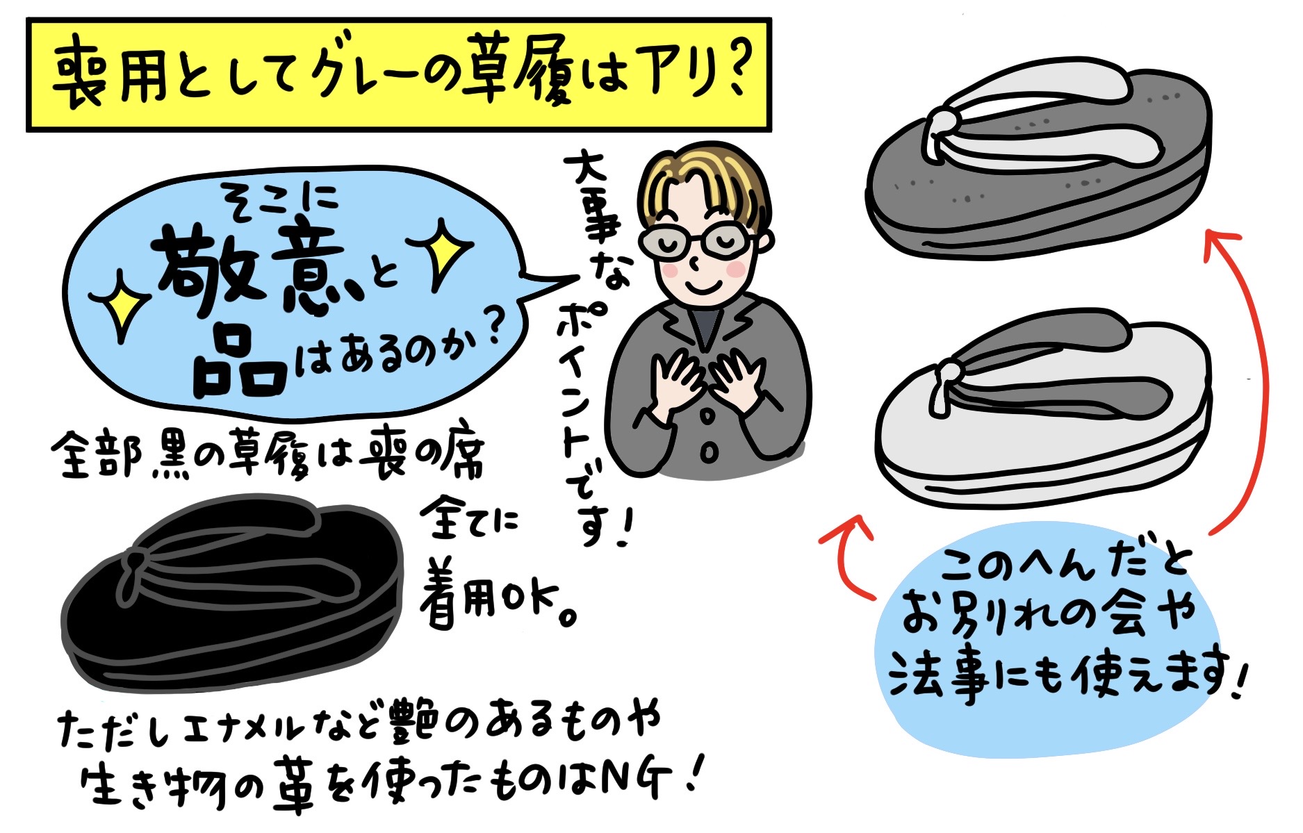 最近の草履・喪のシーンにグレーはアリ？