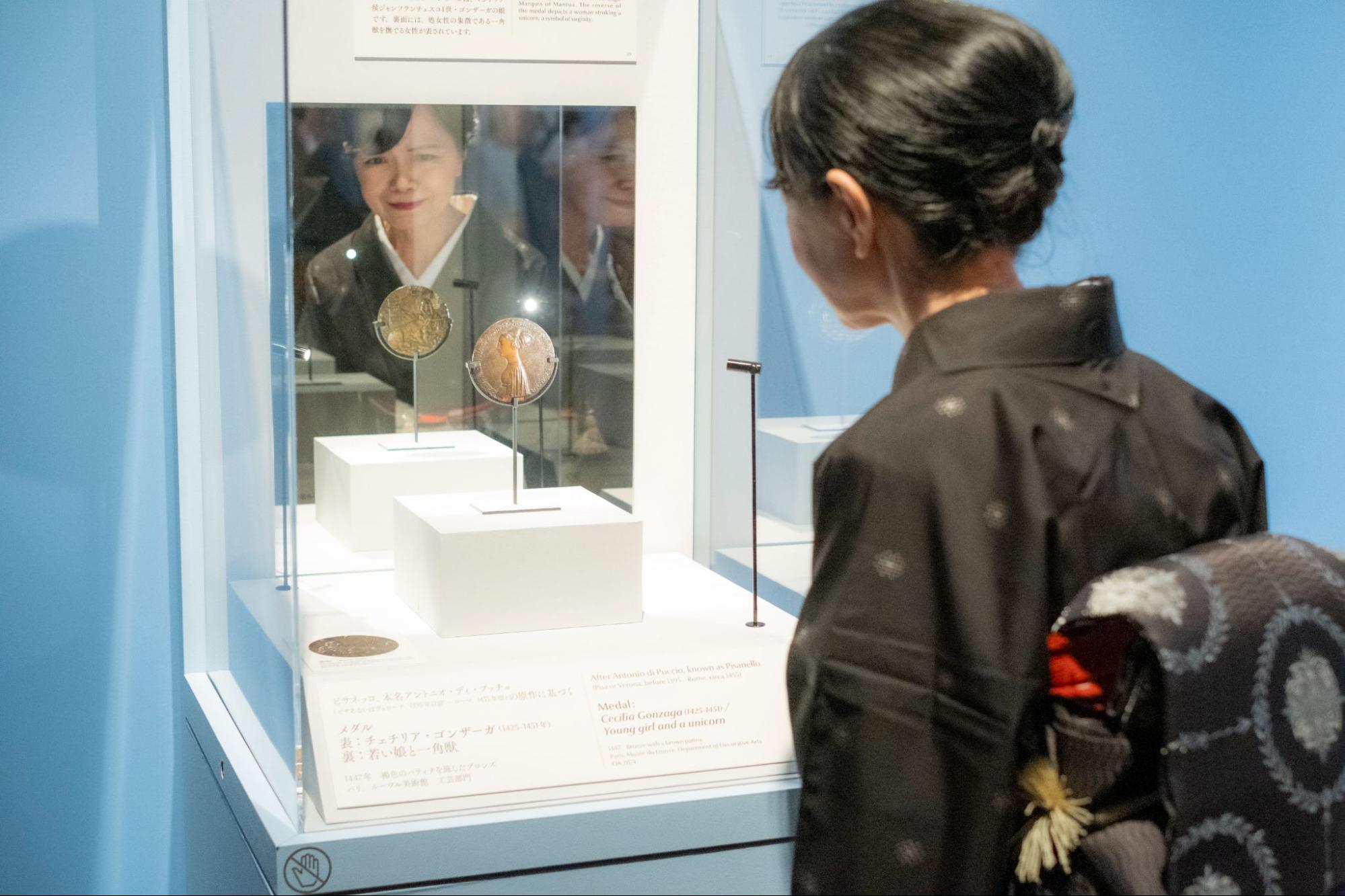 メダル　表：チェチリア・ゴンザーガ （1425–1451年）裏：若い娘と一角獣 1447年