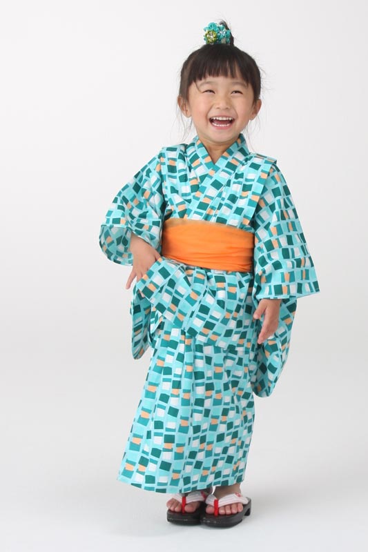 女の子用浴衣 帯付き 北欧デザイン ヨハンナ ヘグヴェグ フレイア グリーン 130cmサイズ 京都きもの市場 日本最大級の着物通販サイト