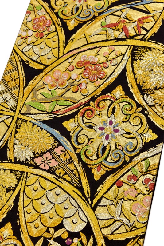 【龍村美術織物】 傑作最高級西陣織本袋帯 「七宝四君子」 圧倒的技量！ 美術織物の真髄をご覧あれ！