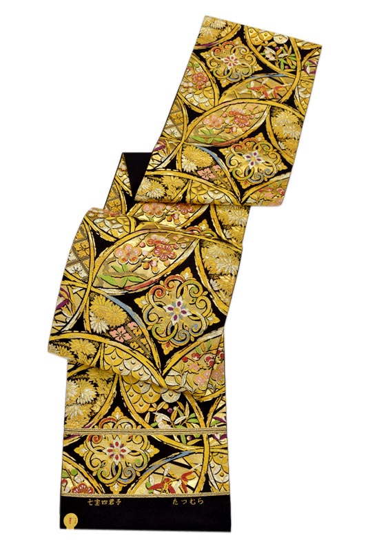龍村美術織物】 傑作最高級西陣織本袋帯 「七宝四君子」 圧倒的技量 