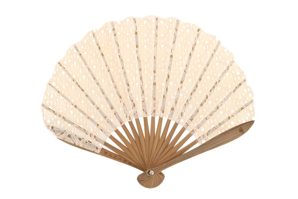 西川庄六商店] レース素材のふわり扇子 ピンク 扇子袋/桐箱付 ＃ブランド夏小物|京都きもの市場【日本最大級の着物通販サイト】