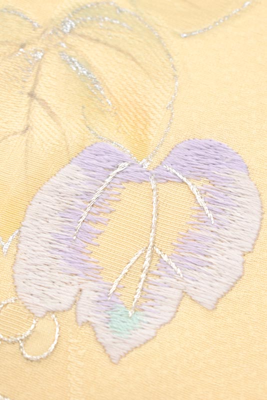 【山口美術織物】 特選本手加工友禅刺繍訪問着 錦織御衣 「葡萄蔦」 淑やかな大人の和姿を…