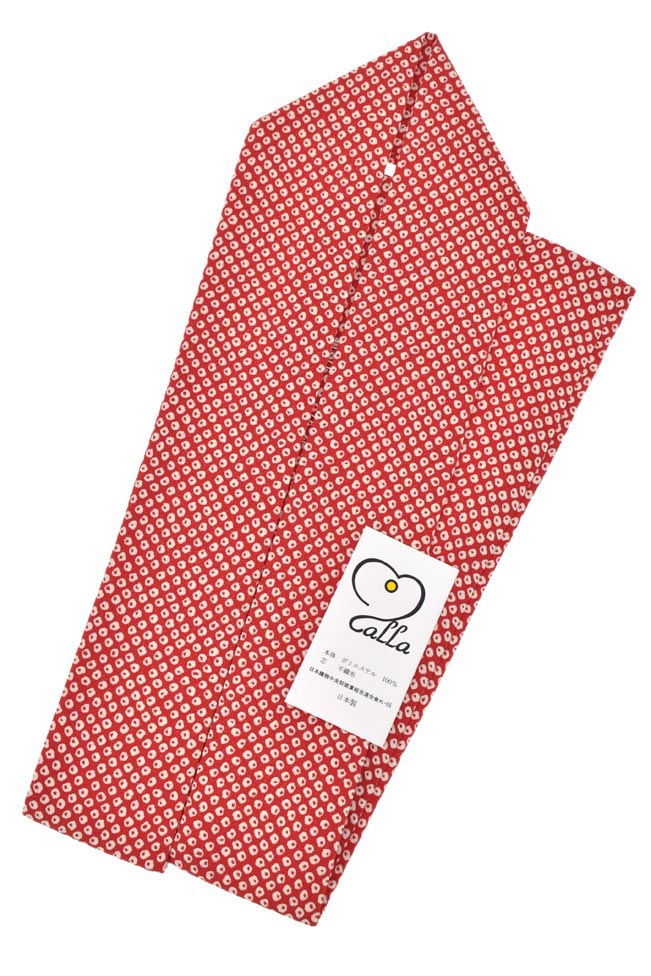 新商品 おしゃれ重ね衿 伊達衿 鹿の子模様 赤 レトロポップ 京都きもの市場 日本最大級の着物通販サイト