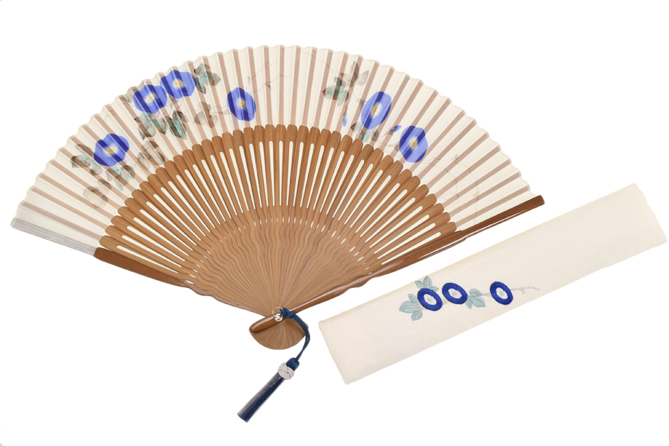 京都山二謹製 シルク扇子 朝顔 扇子袋 桐箱付き 京都きもの市場 日本最大級の着物通販サイト