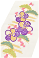 [振袖用] ～京都万里小路～ 刺繍半衿 吉祥松梅文/白地に紫