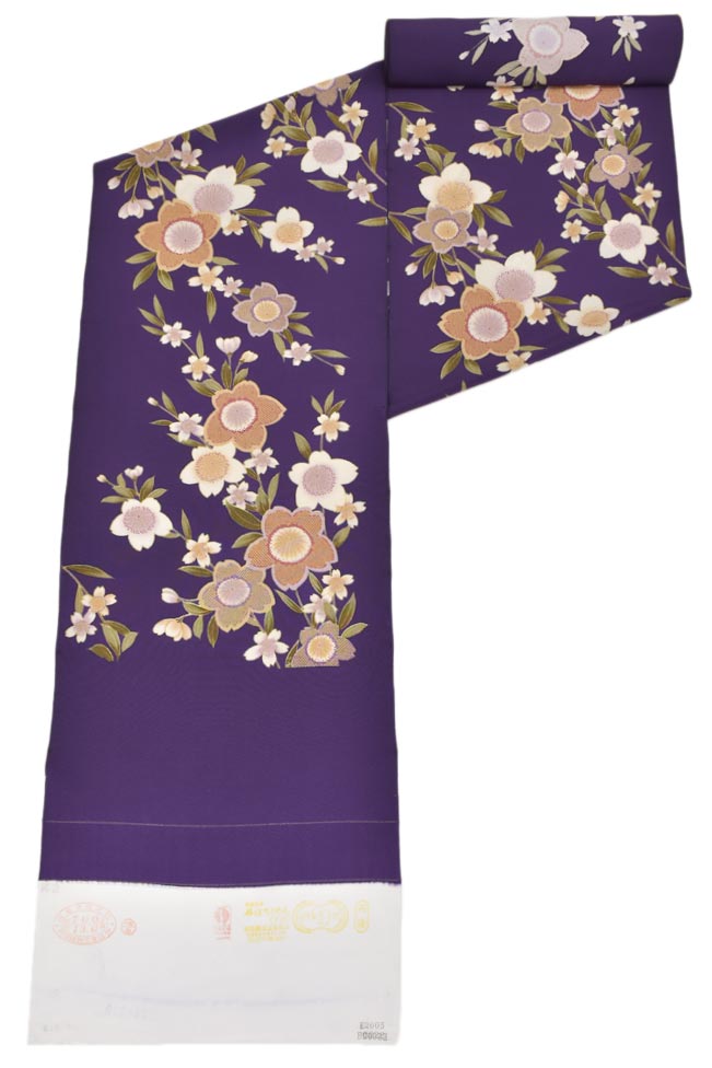 Sale本日最終 お盆限定sale B反 創作京友禅小紋着尺 丹後ちりめん地 桜爛漫 あんていく 花紫色 心ときめく和のワンピース 羽織にも 京都きもの市場 日本最大級の着物通販サイト