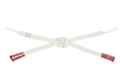 [紐の渡敬] 女性用羽織紐 冠組(ゆるぎぐみ) 撚り房 白×赤