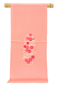 [振袖用] ふくれ織り地刺繍帯揚げ 松楓梅柄　ピンク