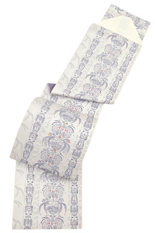 O-1955 名古屋帯 流水に水鳥と花柄 螺鈿箔 - web.statetimes.in