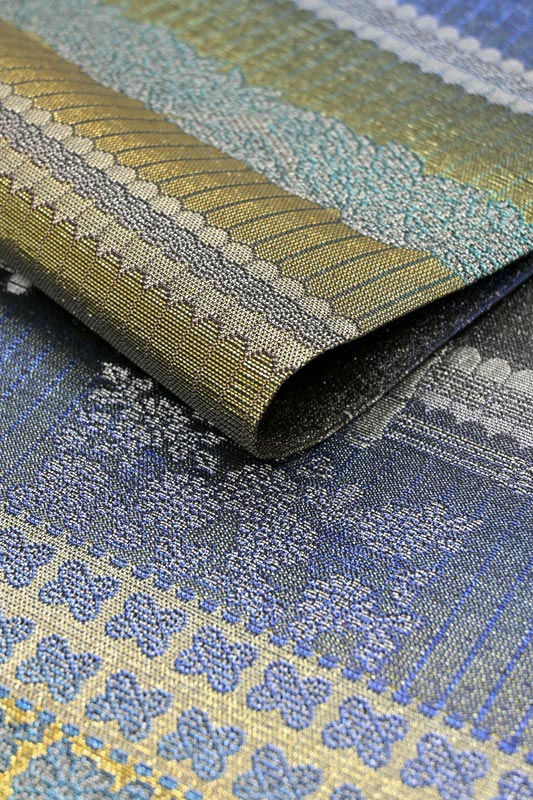 袋帯 正絹 佐波理綴 F321 未使用品 織りの宝石 波涛定