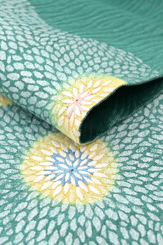GW特別在庫処分！】 【京の名工房】 特選工芸本手総刺繍袋帯 「狢菊文 
