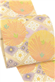 【都（みやこ）】 特選西陣織袋帯 「松竹博美文　橙×紫」 意匠、色彩、織り、全てにおいて別格の逸品！