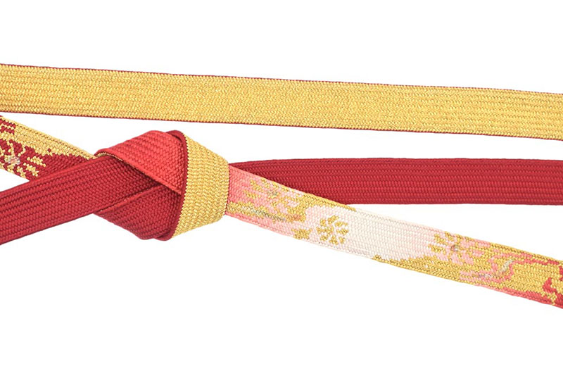 極上 赤×金 高麗組 静海別玉刺繍総柄 撚房 【 渡敬 】 帯締め 振袖