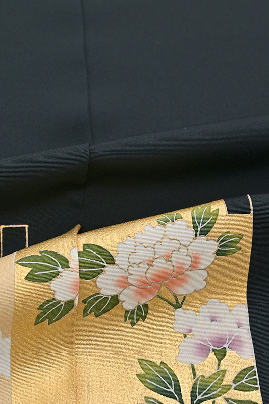 【京の染処・石原工芸】 特選本手描京友禅訪問着 「金格子草花文」 名門の色彩美と見事な構図… 本格京友禅の確かな品格！