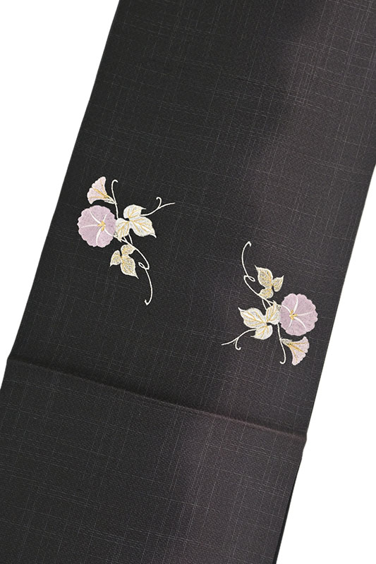 夏物 総刺繍 特選工芸刺繍袋帯 十字絣生繭紬 朝顔 和姿に際立つ刺繍の立体感 京都きもの市場 日本最大級の着物通販サイト