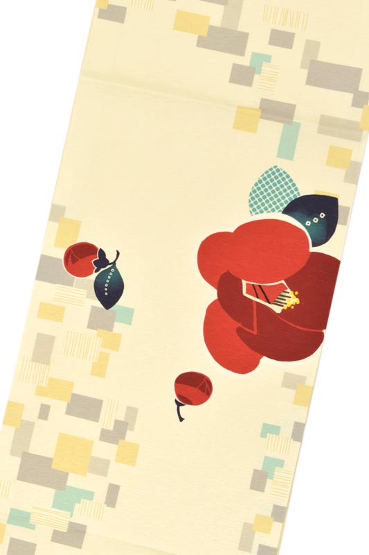 br>創作正絹京袋帯<br>≪御仕立て上がり・新品≫<br>「花椿(赤)」<br