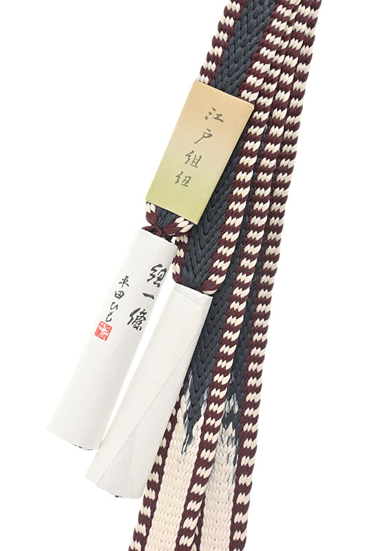 商品詳細 - 平田ひも謹製 綾竹経巻組(三井寺)帯締め (04)赤胴色/藍鉄色