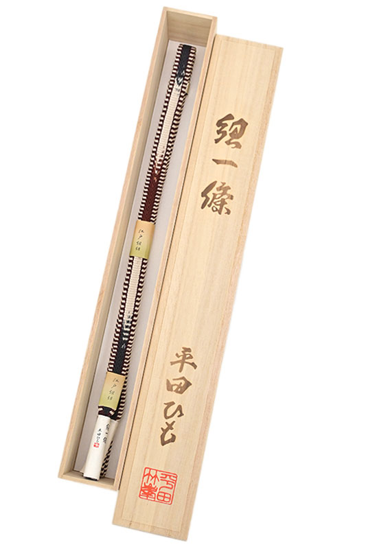 商品詳細 - 平田ひも謹製 綾竹経巻組(三井寺)帯締め (04)赤胴色/藍鉄色