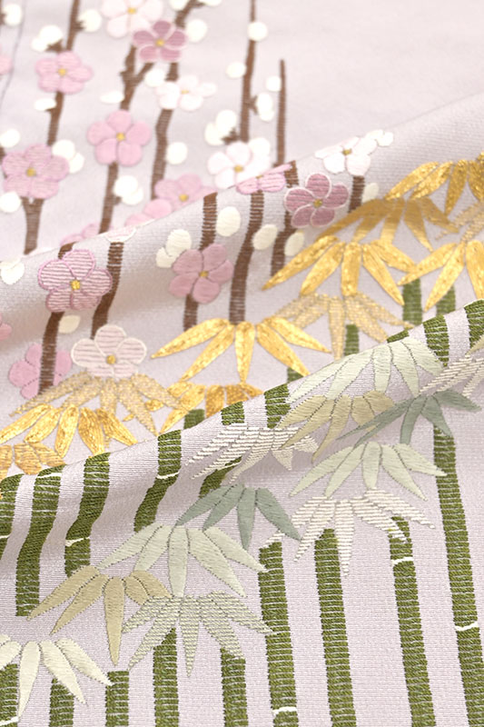 【春の大型在庫整理!】 【一流名工房】 特選総手刺繍訪問着 「梅竹の垣文様」 圧巻のお柄付け! こだわり詰まった手刺繍の一枚!