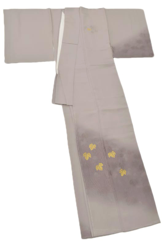 【京友禅老舗 伊可田屋】 高級純金泥染縫取訪問着 伊と幸生地使用 ≪御仕立て上がり・中古美品≫ 「煌彩蔦葡萄」 入手困難な逸品! 老舗のなせる美技…! 身丈154.5 裄64
