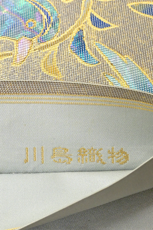O-2292 袋帯 本金二重箔 金銀糸 寺院風景柄 花柄