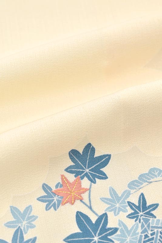 【五代目 田畑喜八】 【百貨店扱い品】 高級本手描き友禅刺繍訪問着 ≪単衣仕立て・新古品≫ 繊細に描く青… 受け継がれた京の名家の超逸品! 身丈155 裄66