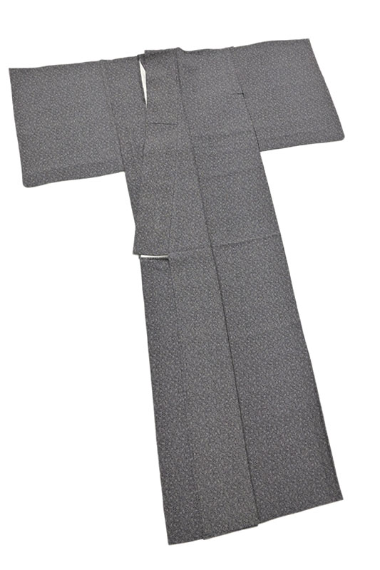“毎日お得な掘り出し品!” 【夏着物】 【伝統工芸伊勢型写】 特選絽両面染江戸小紋 ≪御仕立て上がり・中古美品≫ 「葡萄/大小霰」 夏を淑やかに装う。 贅沢な両面染! 身丈160 裄66.5