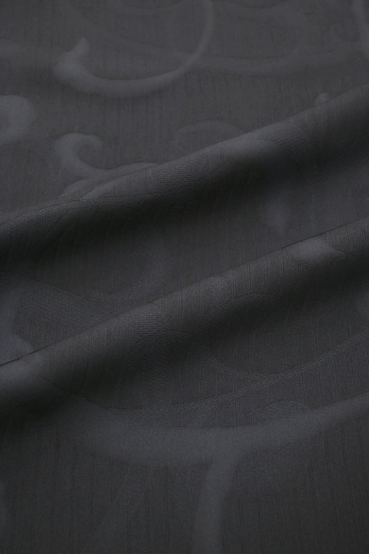 【GWセール】 【FUWARI】 特選風通織着尺 「洋唐草・黒色」 最高級ブラタク糸使用！ 軽やかにコートとしてもお薦め！